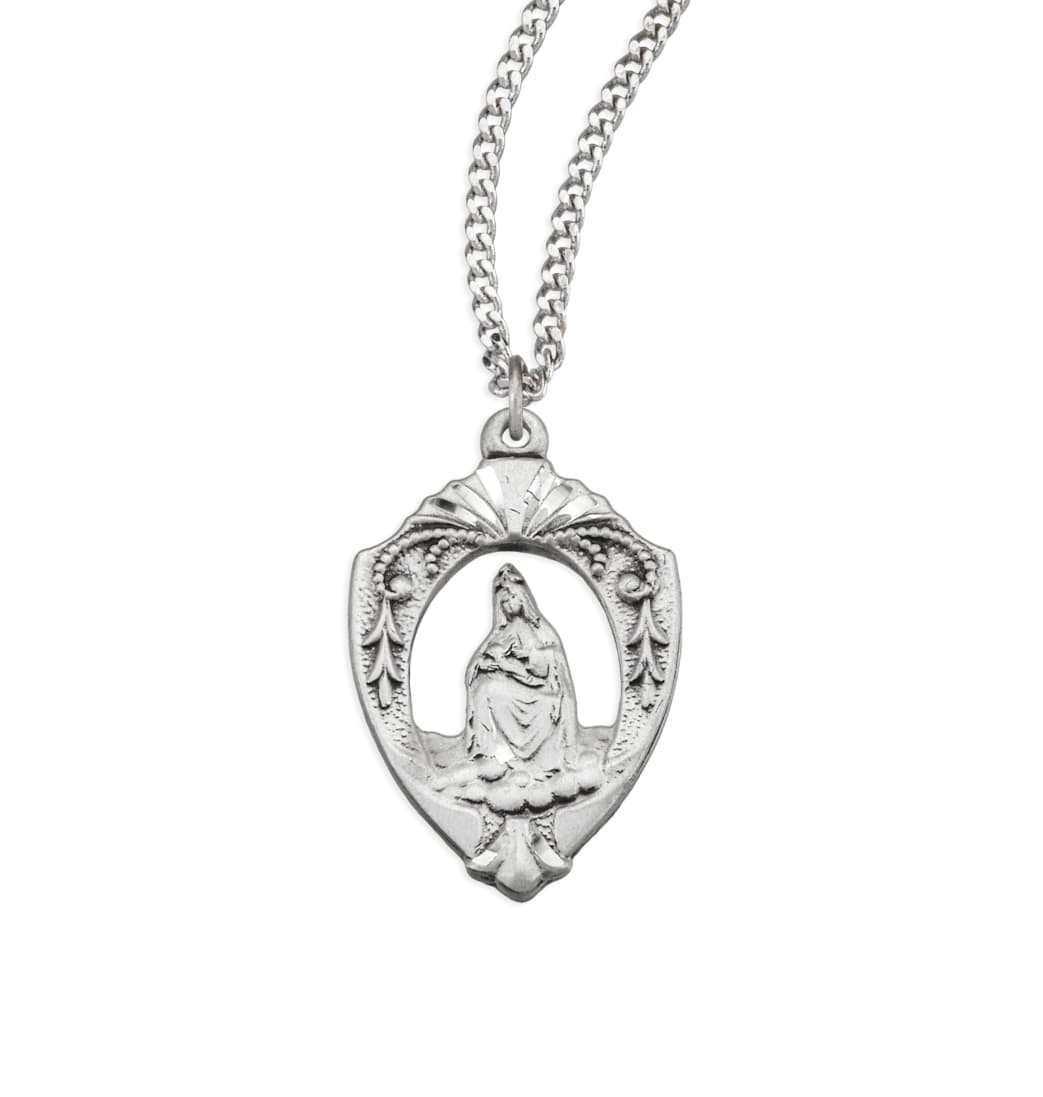 HMH Religious Our Lady of La Leche English Version Sterling Silver Medal,