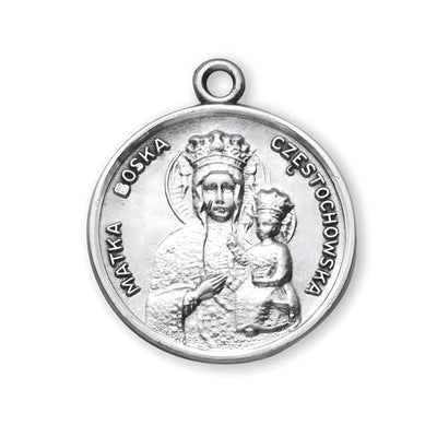 HMH Religious Our Lady of Czestochowa sterling silver round medal