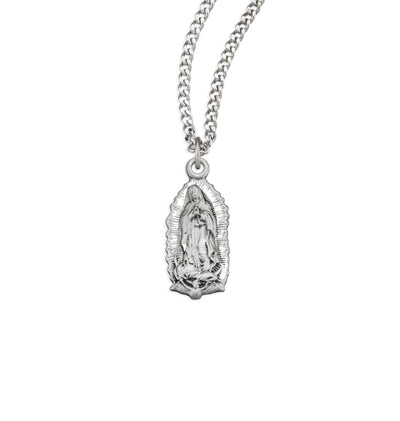 Sterling Silver Our Lady of Guadalupe Medal Pendant, HMH Religious