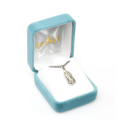 Sterling Silver Our Lady of Guadalupe Medal Pendant in Box, HMH Religious