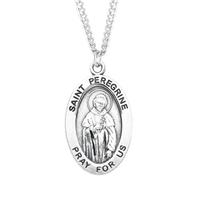 Shop the St. Peregrine Laziosi sterling silver medal necklace . .925 silver medal, 24" chain, HMH Religious