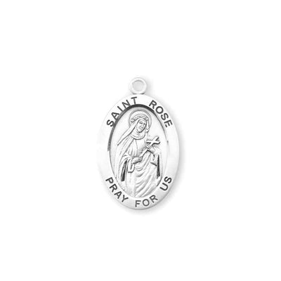 Front of the St. Rose of Lima with this Oval Sterling Silver Medal from HMH Religious