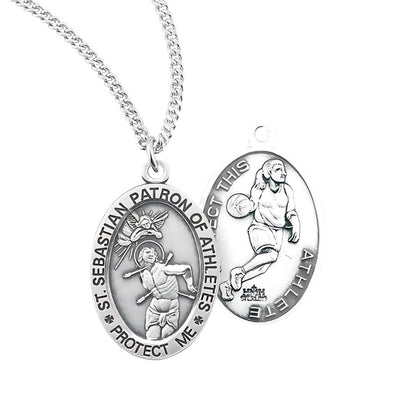 Oval St Sebastian Female Basketball Player Medal, Hirten