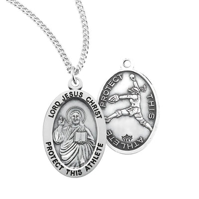 Lord Jesus Christ Sterling Female Softball Medal with Chain, HMH Religious