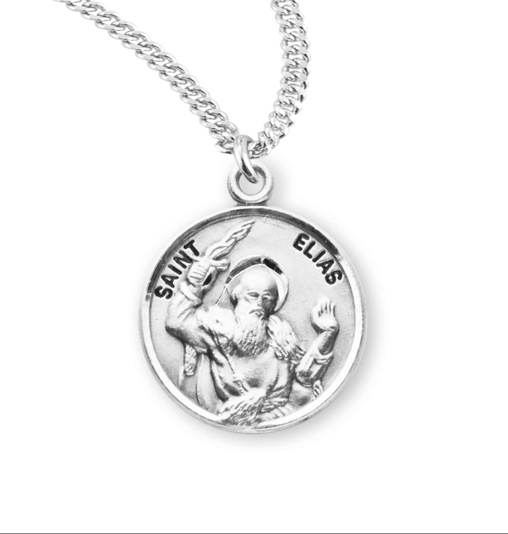 HMH Religious St Elias Round Sterling Silver Medal,