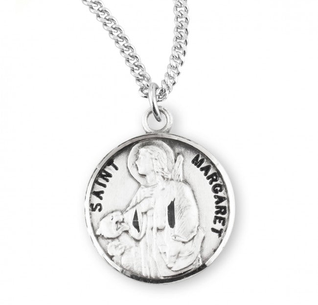 St Margaret Mary Alacoque Round Sterling Silver Medal