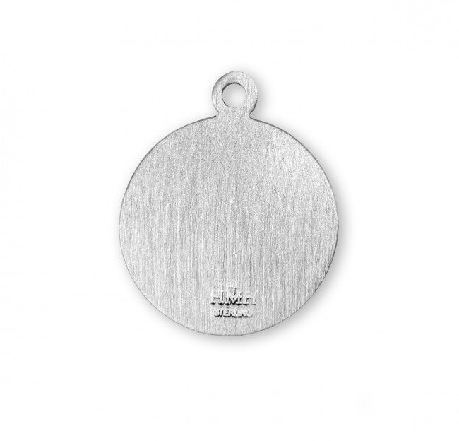 Back of St Margaret Mary Alacoque Round Sterling Silver Medal