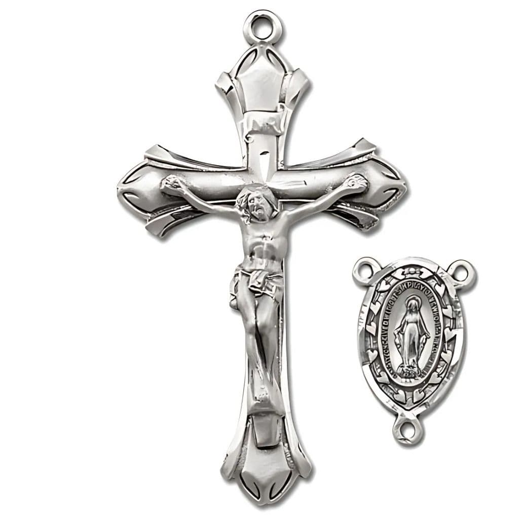 Sterling Silver Rosary Making Set Crucifix Centerpiece HMH