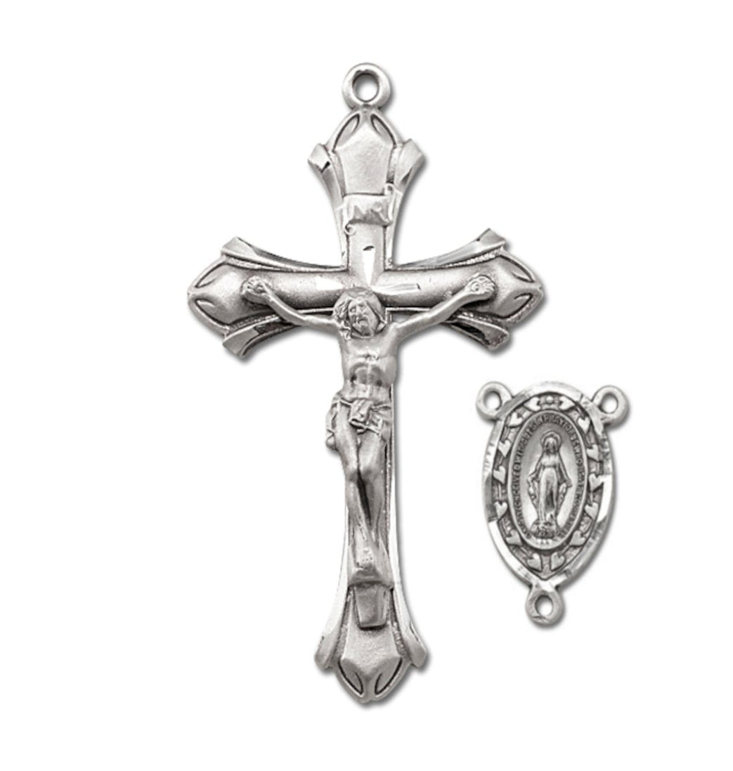 Flared Crucifix and Miraculous Heart Center Rosary Making Set