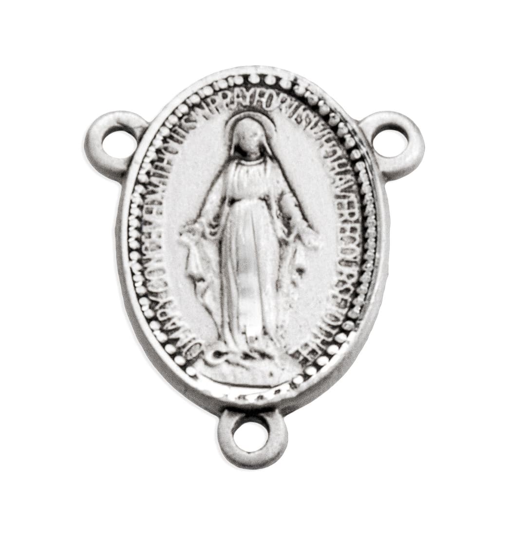 HMH Tiny Miraculous Medal Sterling Silver Rosary Center Part