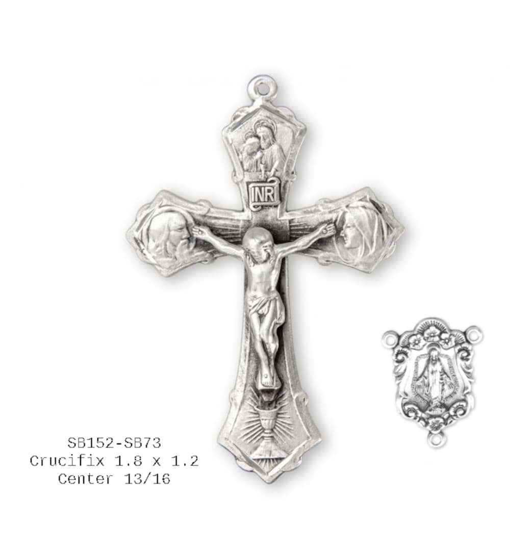 Holy Family Crucifix with Floral Miraculous Center,SB152-SB73,