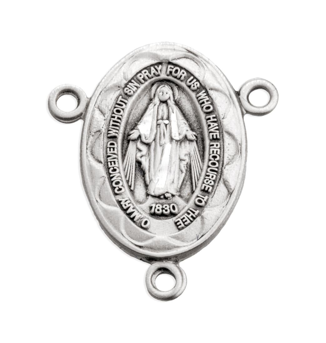 Scallop Edge Oval Miraculous Centerpiece Rosary Part