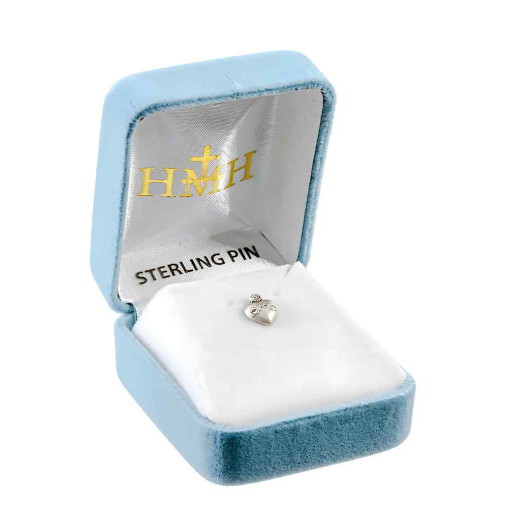 Sacred Heart of Jesus Lapel Pin with deluxe screw for easy and secure attachment in gift box ( view 2)