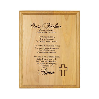 The Lord's Prayer Alder Wood Plaque with Stand in Gift Box, Singer Company