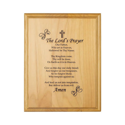 The Lord's Prayer Wood Plaque with Stand in Gift Box, Catholic Version, Singer Company