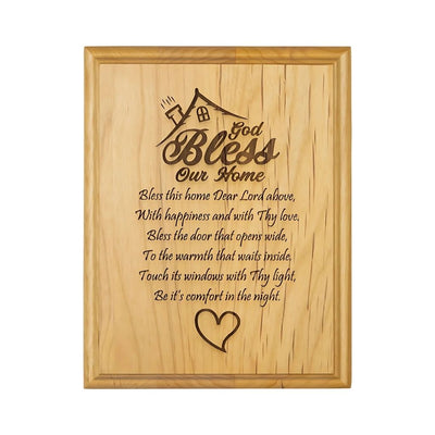 God Bless Our Home Wood Plaque with Stand in Gift Box, Singer Company