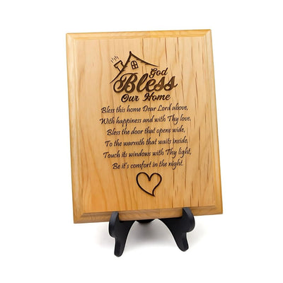 God Bless Our Home Wood Plaque with Stand, Singer Company