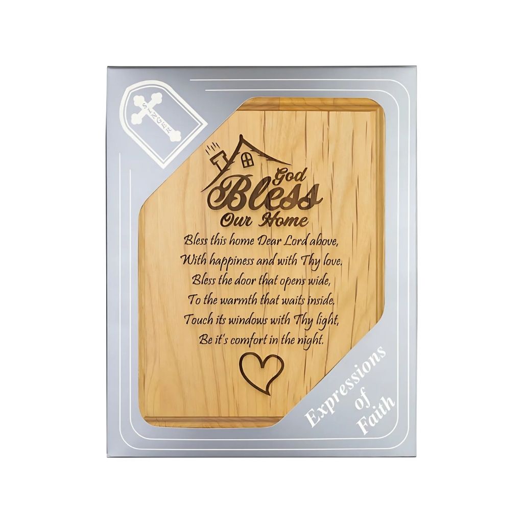 God Bless Our Home Wood Plaque in Gift Box by Singer Company