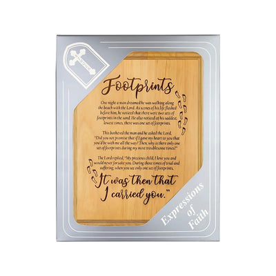 Footprints in the Sand Poem Wood Plaque in Gift Box, Singer Company