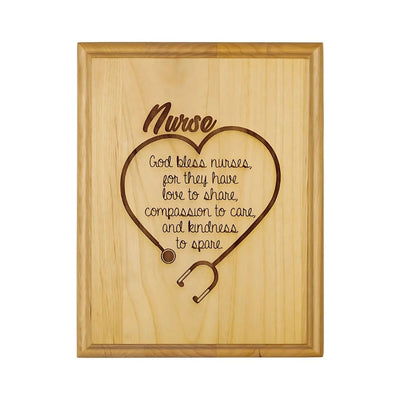 Nurse Blessing Wood Plaque with Stand in Gift Box, Singer Company