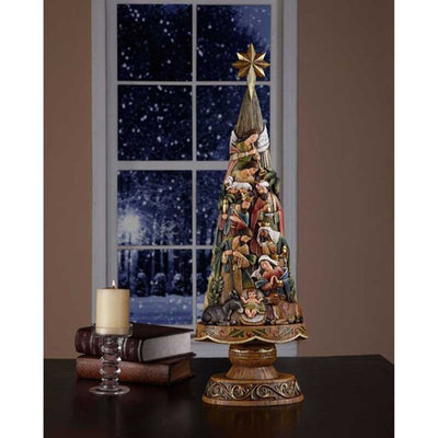 Nativity Christmas Tree Figurine, 30" H (view 2), Avalon Gallery