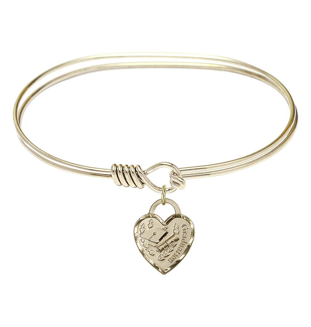 Bliss Gold-filled Graduation Heart Oval Eye Hook Bangle Bracelet