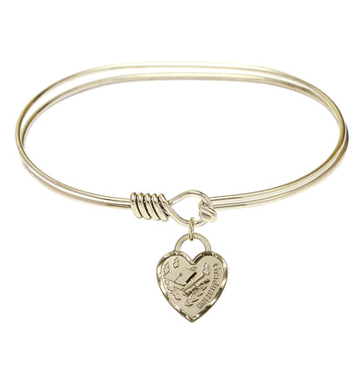 Gold-filled Graduation Heart Oval Eye Hook Bangle Bracelet, Bliss Manufacturing