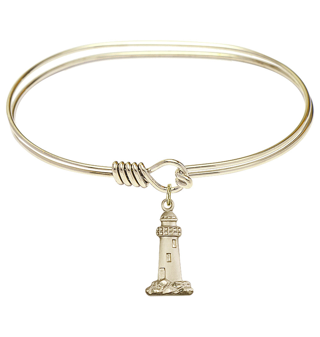 Bliss Gold-filled Lighthouse Oval Eye Hook Bangle Bracelet