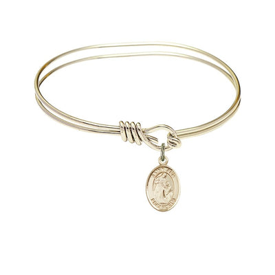 St. Ann 14kt Gold-filled Charm with a Oval Hook Gold-Plated Bangle Bracelet, Charm Size: 1/2 x 1/4, Gift Box, Bliss Manufacturing