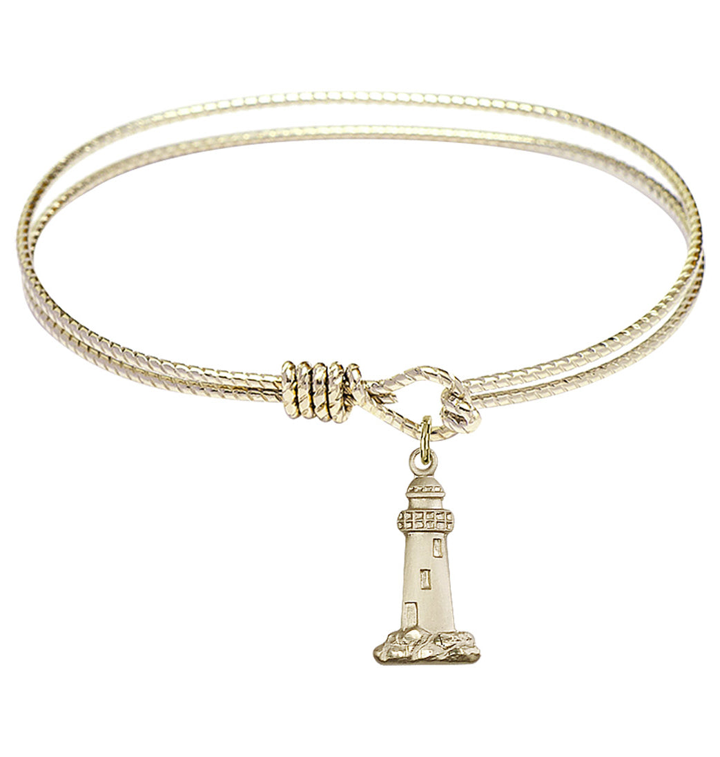 Bliss Gold-filled Lighthouse Twist Oval Eye Hook Bangle Bracelet