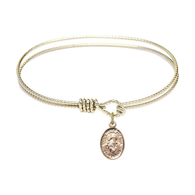 Bliss St. Peter and St. Paul Twist Design Bangle Bracelet – Hamilton Gold-Filled Finish with Patron Saint Charm