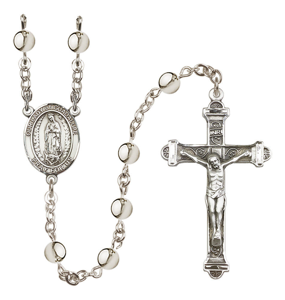 Our Lady of Guadalupe 6mm Silver-Plated Rosary