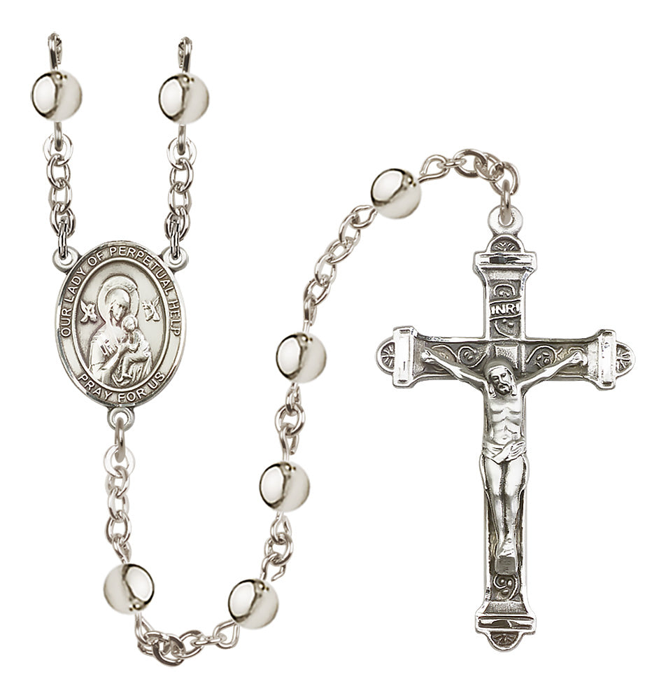 Our Lady of Perpetual Help 6mm Silver-Plated Rosary