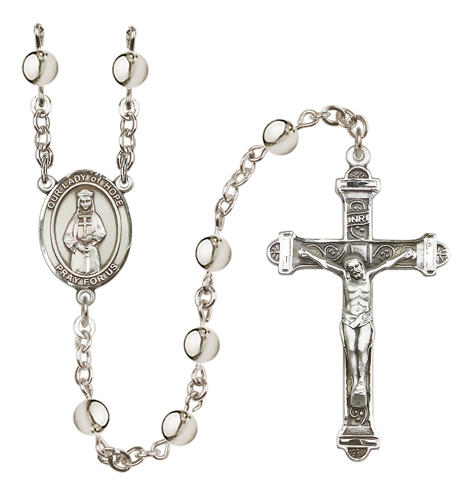 Our Lady of Hope 6mm Silver-Plated Rosary