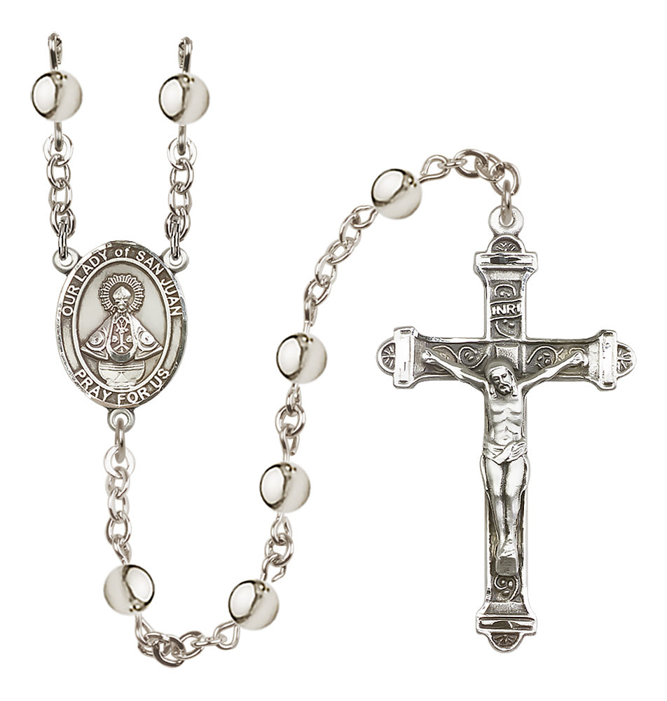 Our Lady of San Juan 6mm Silver-Plated Rosary