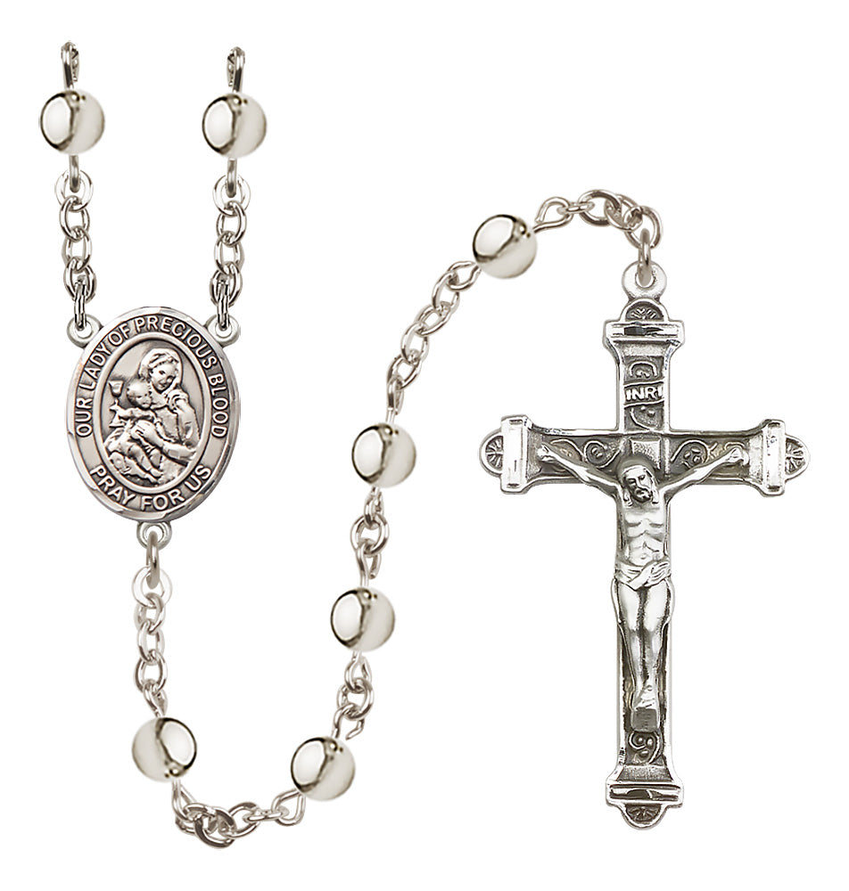 Our Lady of the Precious Blood 6mm Silver-Plated Rosary