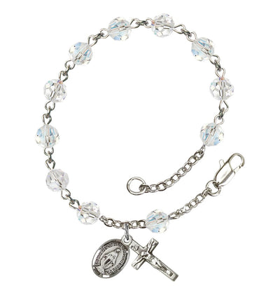 Miraculous 6mm Austrian Crystal Sterling Silver Rosary Bracelet, Bliss Manufacturing