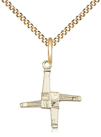 Bliss Sterling Silver Irish St Brigid Cross Medal Necklace