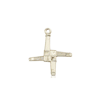 14KT Gold Irish St Brigid Cross Medal, 0290KT, Bliss Manufacturing