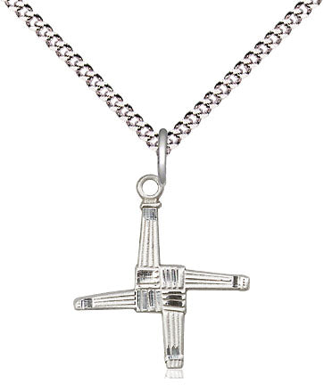 Bliss Sterling Silver Irish St Brigid Cross Medal Necklace