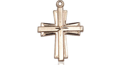 14kt Gold Double Cross Pendant Double Cross, Bliss Manufacturing