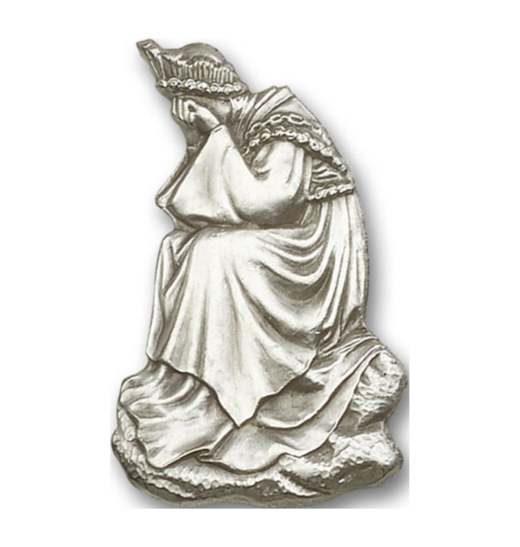 bliss our lady of la salette patron saint pewter auto visor clip