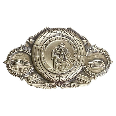 World Sea And L& St. Christopher Gold Oxide Auto Visor Clip, Made In Usa, Bliss Manufacturing