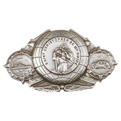 Sea And Air St. Christopher Pewter Auto Visor Clip, Made In Usa, Bliss Manufacturing