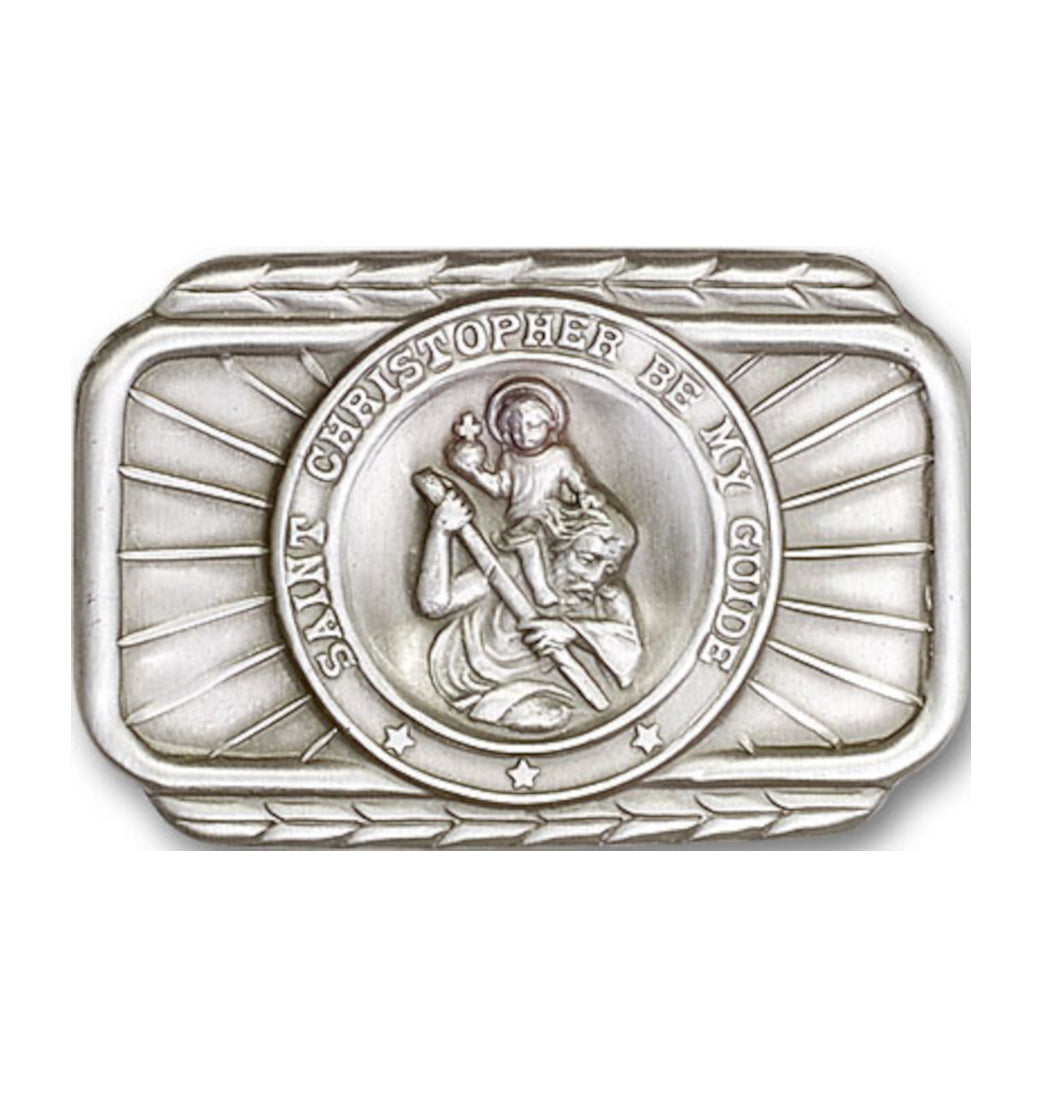 bliss st christopher pewter auto visor clip