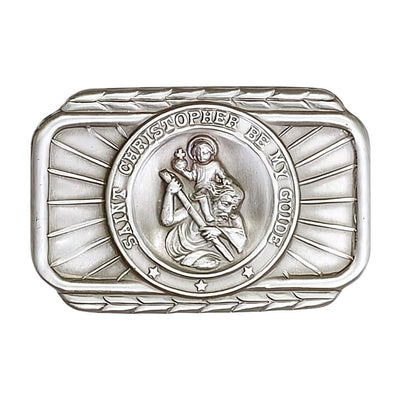 St. Christopher Pewter Auto Visor Clip, Made In Usa, Bliss Manufacturing