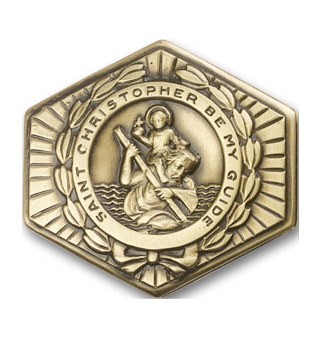 bliss st christopher gold auto visor clip