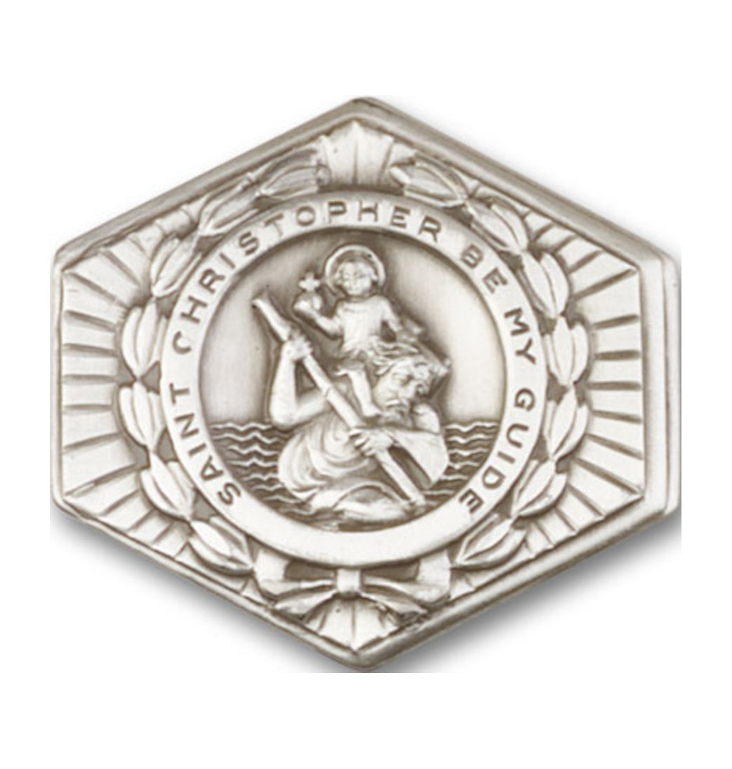 bliss st christopher pewter auto visor clip