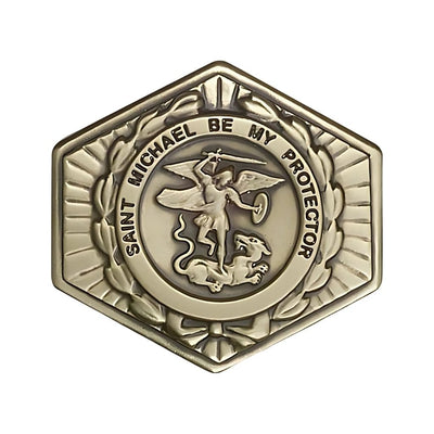 St. Michael The Archangel Gold Oxide Auto Visor Clip, Made in USA, Bliss Manufacturing