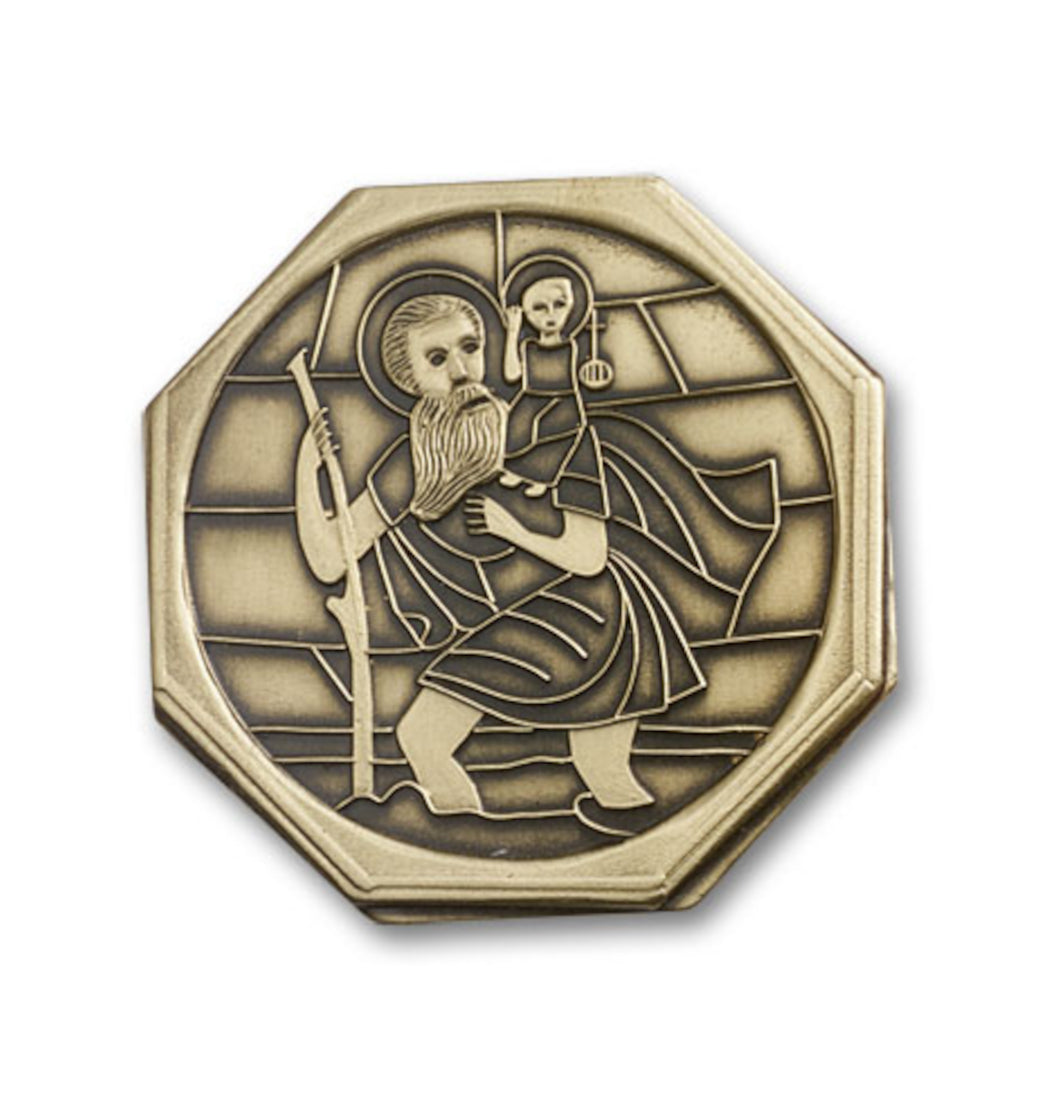 bliss st christopher and jesus gold auto visor clip